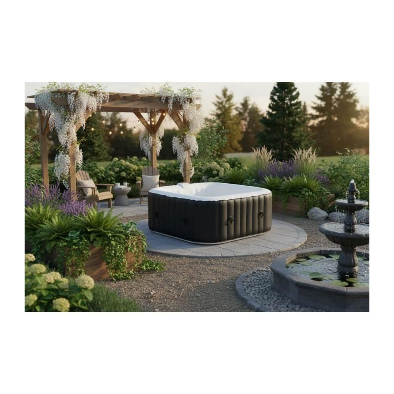 SUN SPA Laminated square inflatable spa - 4 persons - 1, 55 x H 0, 65