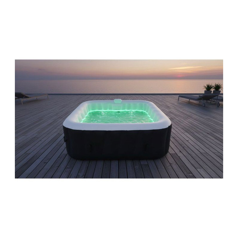 SUNSPA Laminated square inflatable spa 6 people with Led