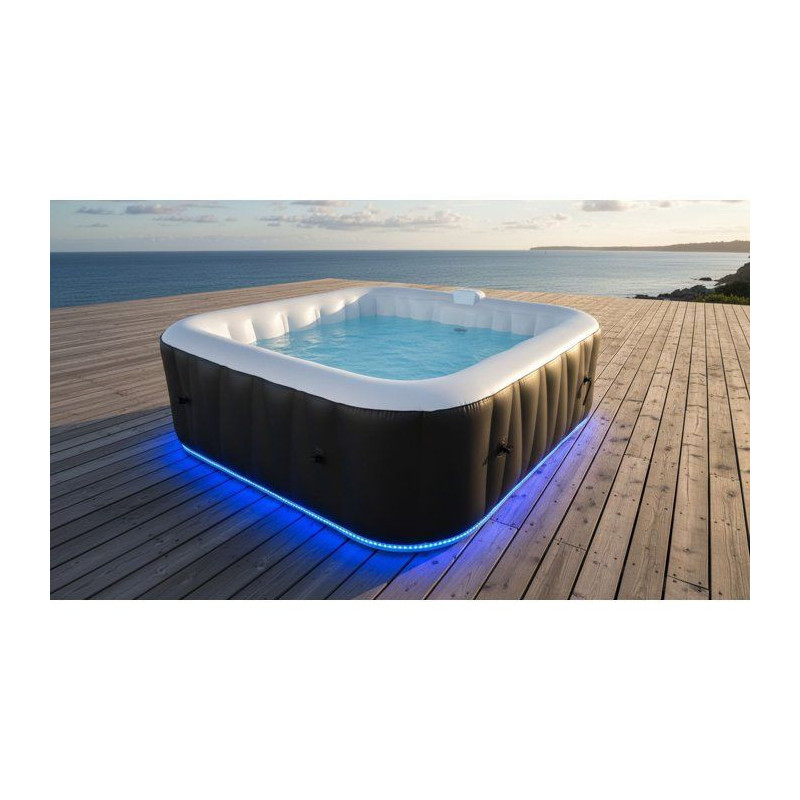 SUNSPA Laminated square inflatable spa 6 people with Led