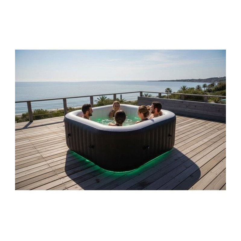 SUNSPA Laminated square inflatable spa 6 people with Led