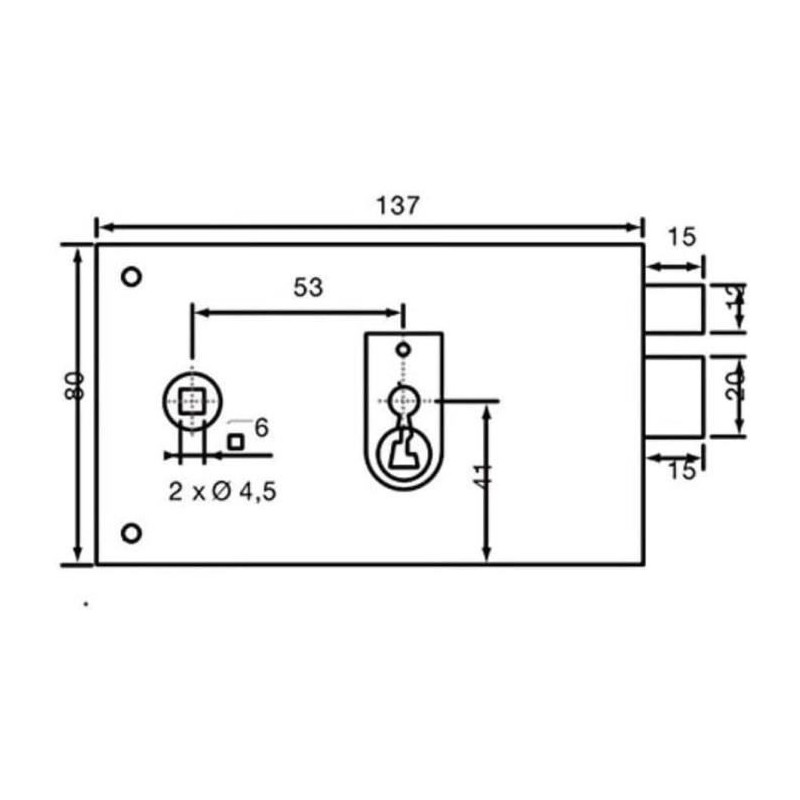 Horizontal mortise lock - YALE - YAH37G - White - 2 Keys supplied - Le