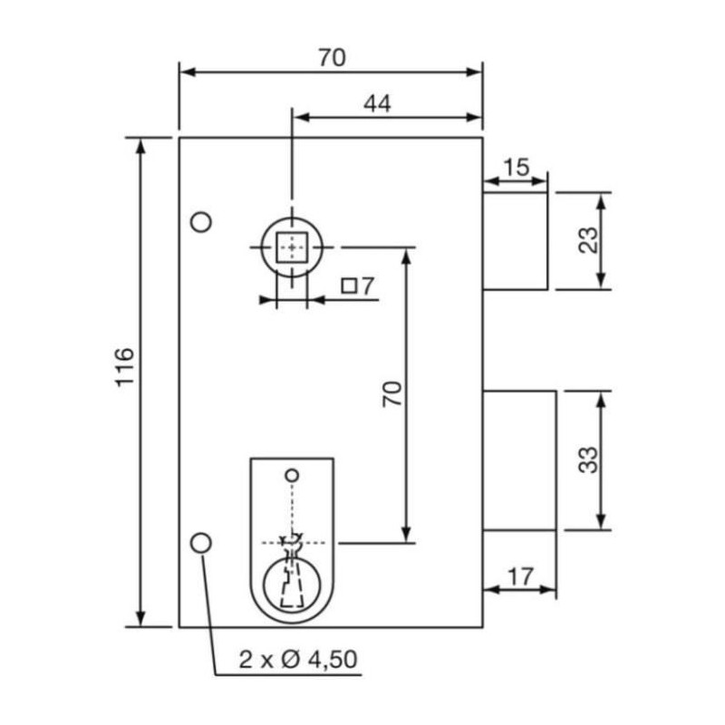 Lock - YALE - YAV37G - Vertical surface mounted with left mortise - Wh
