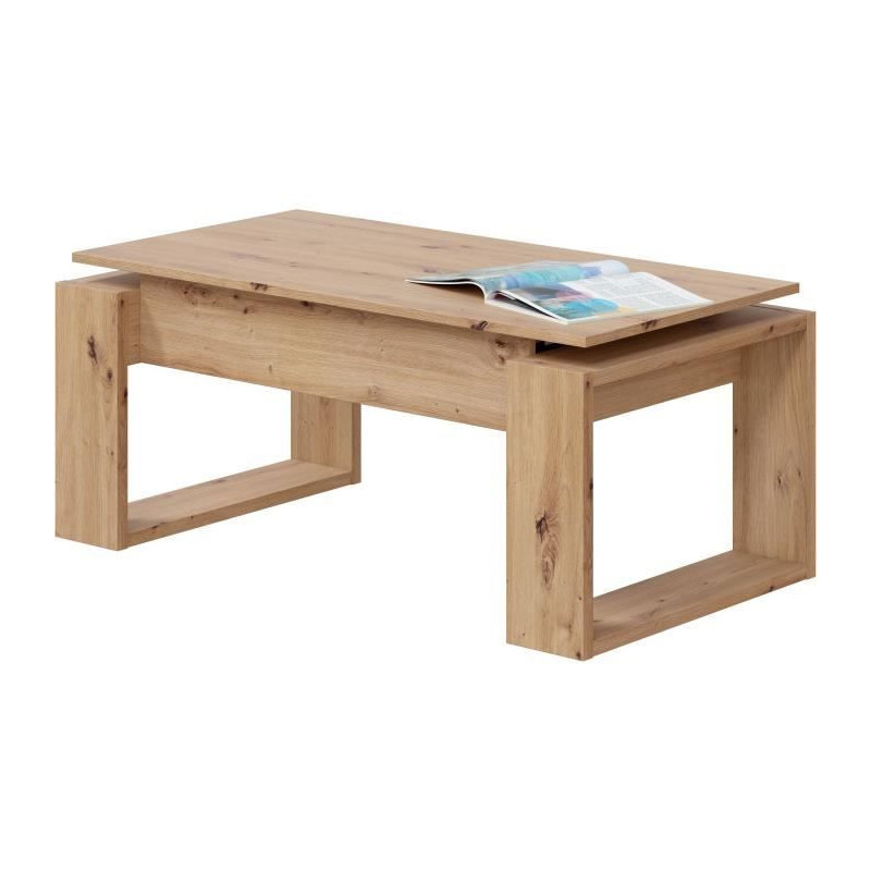 Lift-up coffee table - BALTIK - Rectangular - Oak - On legs - 105 x 55