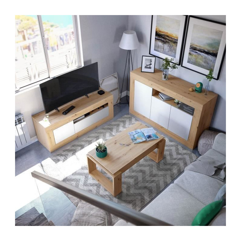 Lift-up coffee table - BALTIK - Rectangular - Oak - On legs - 105 x 55