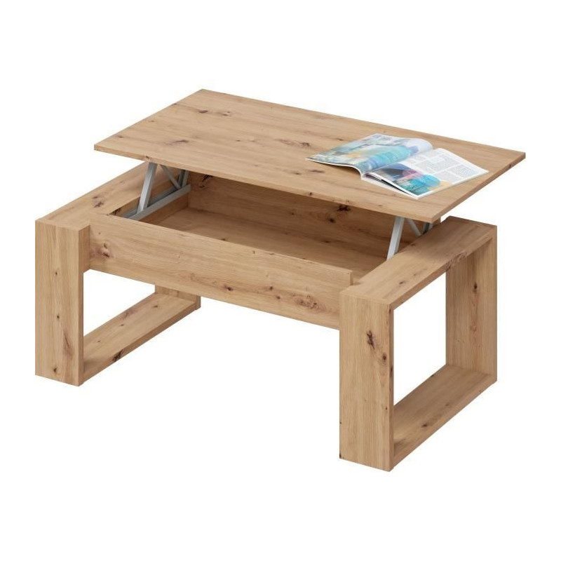 Lift-up coffee table - BALTIK - Rectangular - Oak - On legs - 105 x 55
