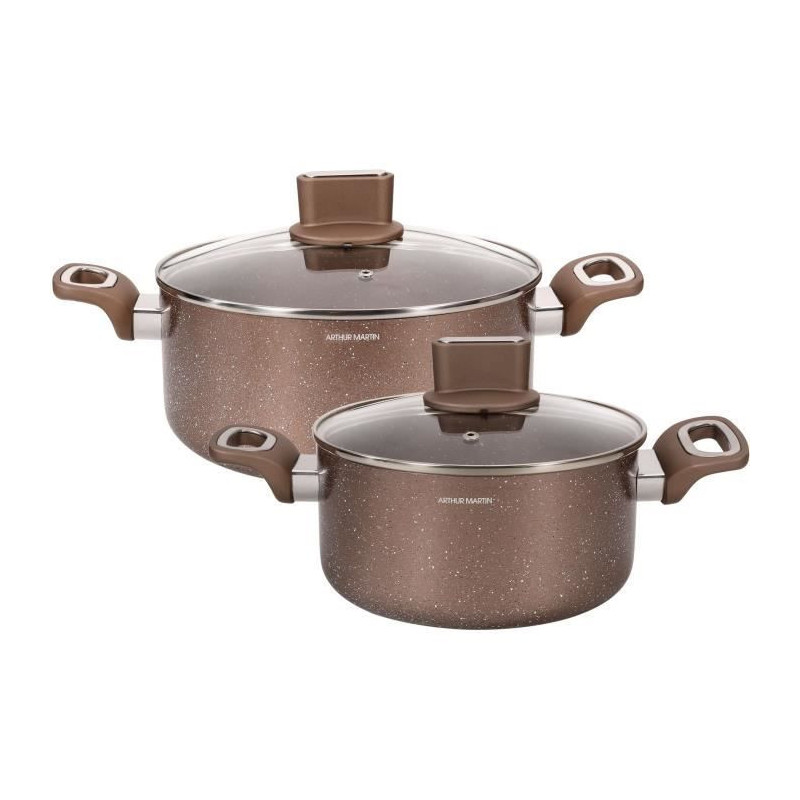 Set of pots - ARTHUR MARTIN - AM9820 - 20-24 cm with glass lid - Alumi