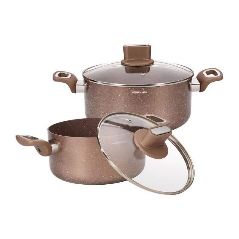 Set of pots - ARTHUR MARTIN - AM9820 - 20-24 cm with glass lid - Alumi