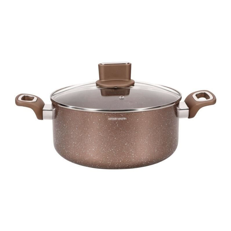 Pot - ARTHUR MARTIN - AM5531 - 28 cm with glass lid - Aluminum - All h