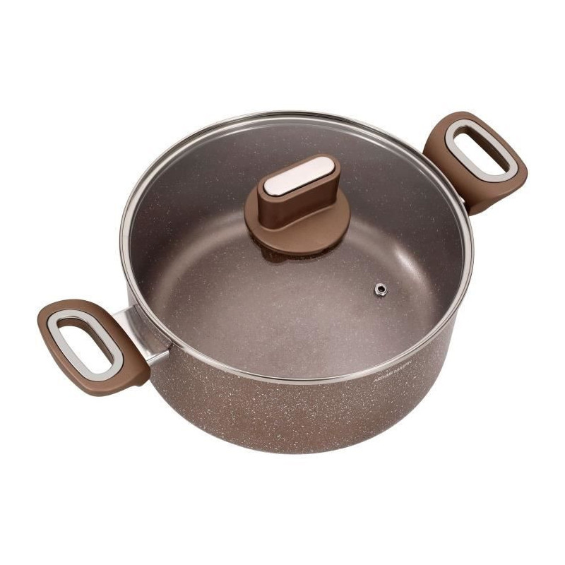 Pot - ARTHUR MARTIN - AM5531 - 28 cm with glass lid - Aluminum - All h