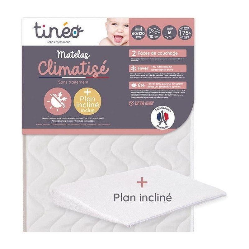 TINEO Air-conditioned mattress 60x120 cm + inclined plane 15 ° (set)