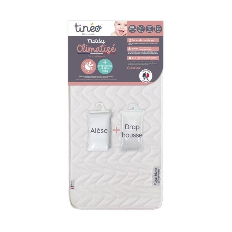 TINEO Air-conditioned mattress 60x120 cm + fitted sheet + mattress pad