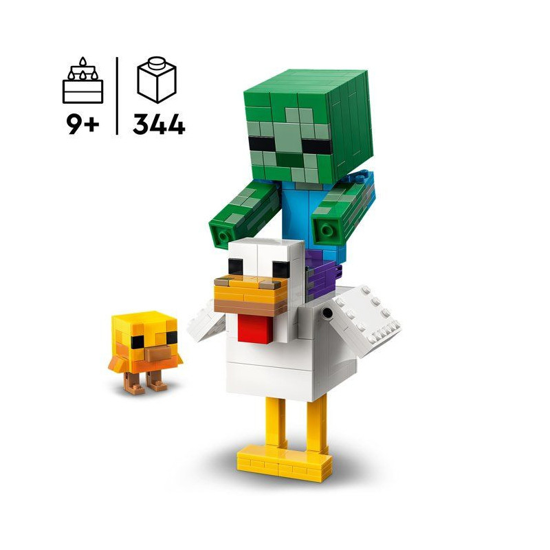 LEGO Minecraft 21582 Poule Chevauchée - Jeu de Construction pour Gar