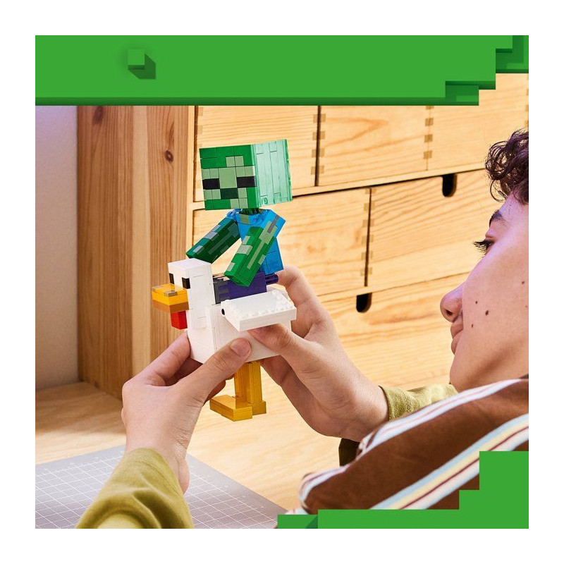 LEGO Minecraft 21582 Poule Chevauchée - Jeu de Construction pour Gar