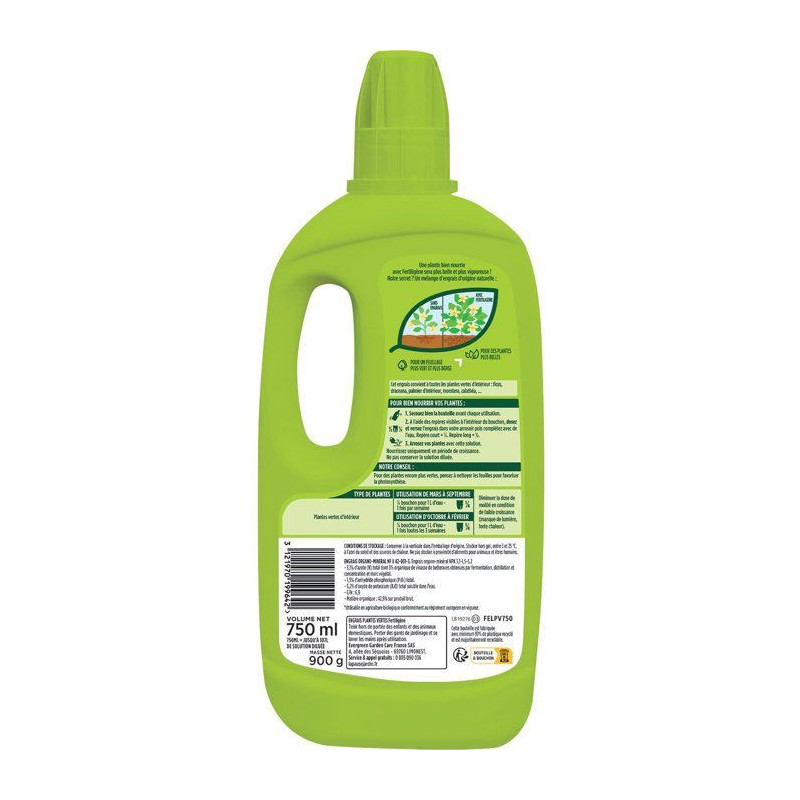 Engrais plantes vertes 750 ml - FERTILIGENE - FELPV750