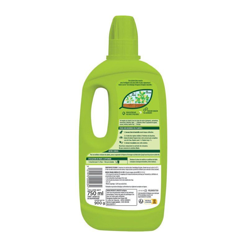 Engrais rosiers arbustes 750 ml - FERTILIGENE - FELROS750