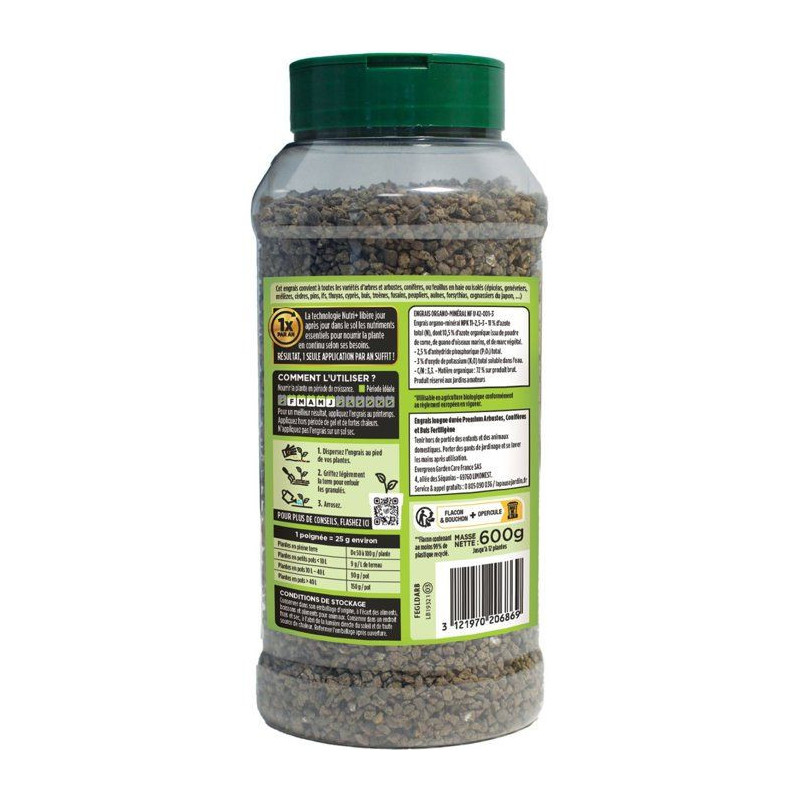 Engrais longue durée premium arbustes coniferes et buis 600 g - FERTI