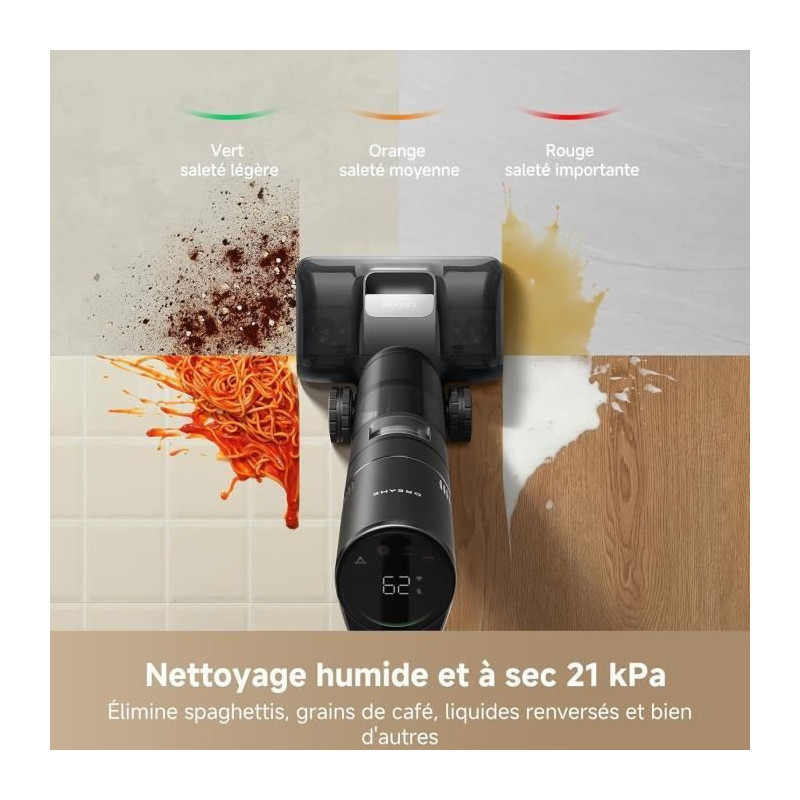 DREAME H15 Pro Aspirateur Laveur, Bras robotis AI DescendReach, Triple