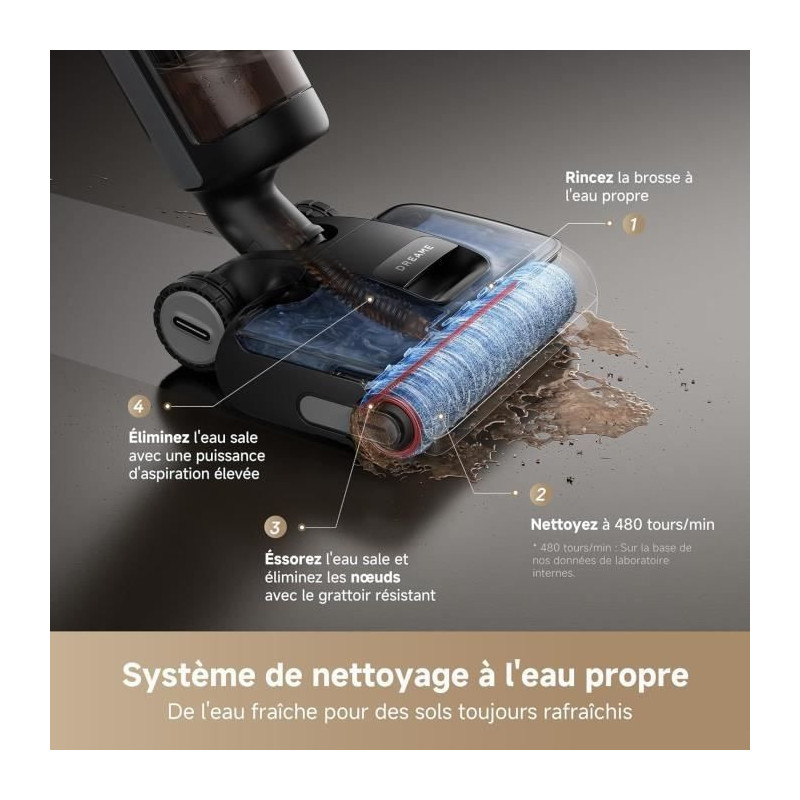 DREAME H15 Pro Aspirateur Laveur, Bras robotis AI DescendReach, Triple