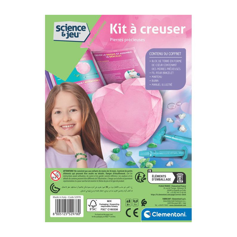Kit a creuser - Pierres précieuses - Clementoni - Science & Jeu - Jeu