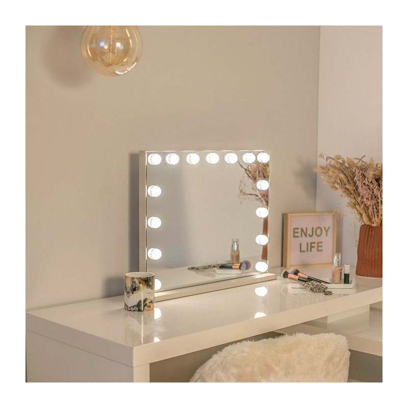Miroir de maquillage Hollywood - LIVOO - DOS225G - 15 LED - Grand form