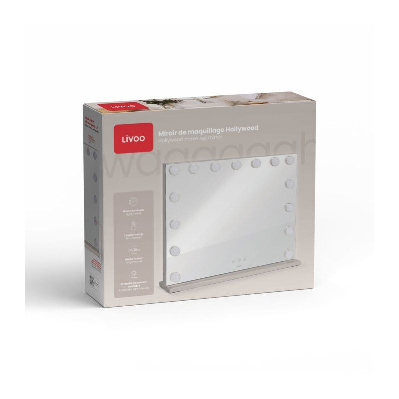 Miroir de maquillage Hollywood - LIVOO - DOS225G - 15 LED - Grand form