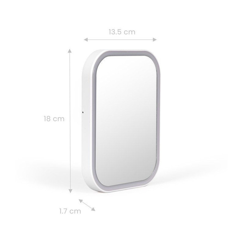 Miroir de maquillage lumineux - LIVOO - DOS224W - LED - Rechargeable -