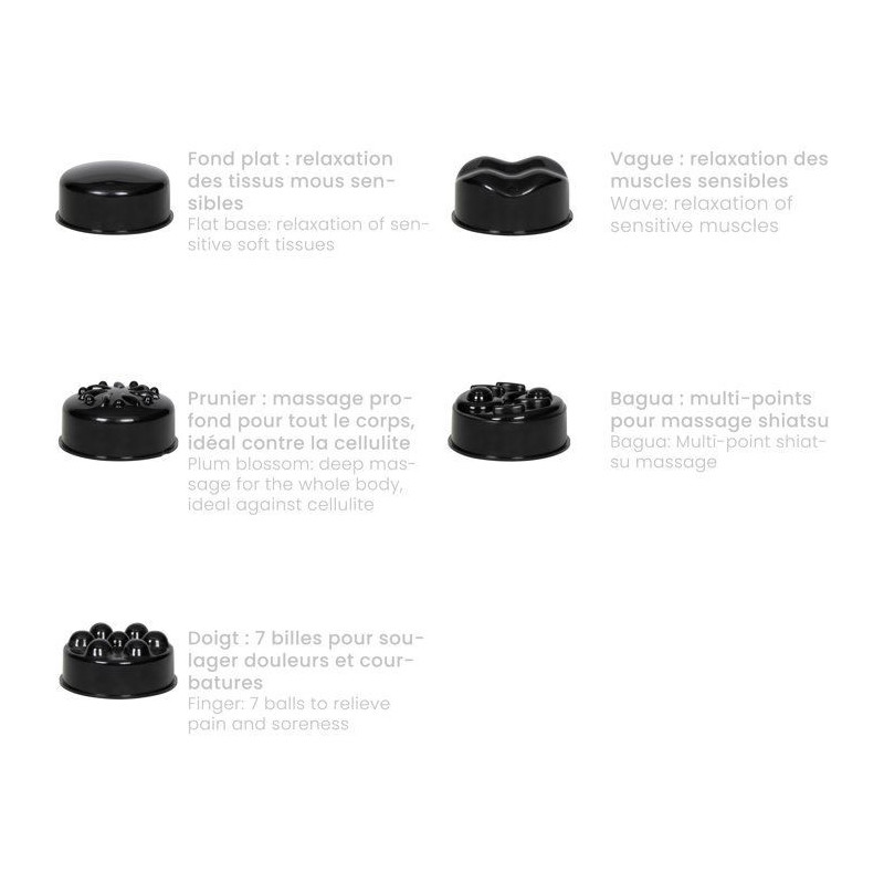 Masseur multifonction 5-en-1 - LIVOO - DOS222C - Rechargeable - 6 vite