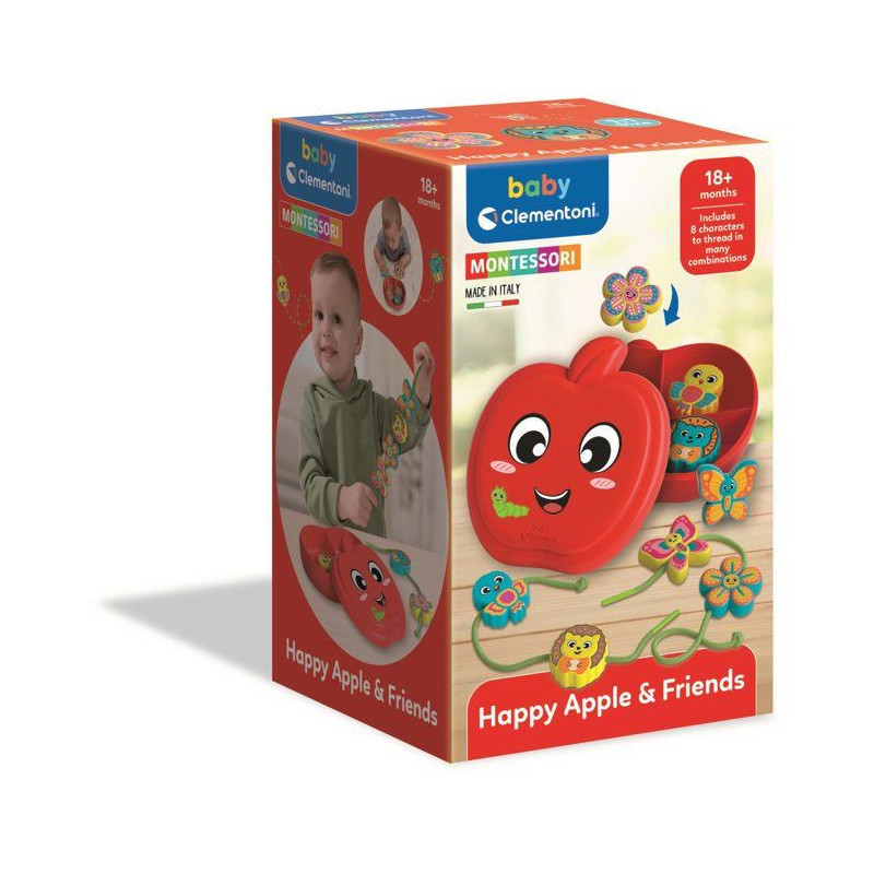 CLEMENTONI - Pomme et ses amis - Jeu d'enfilage - Montessori