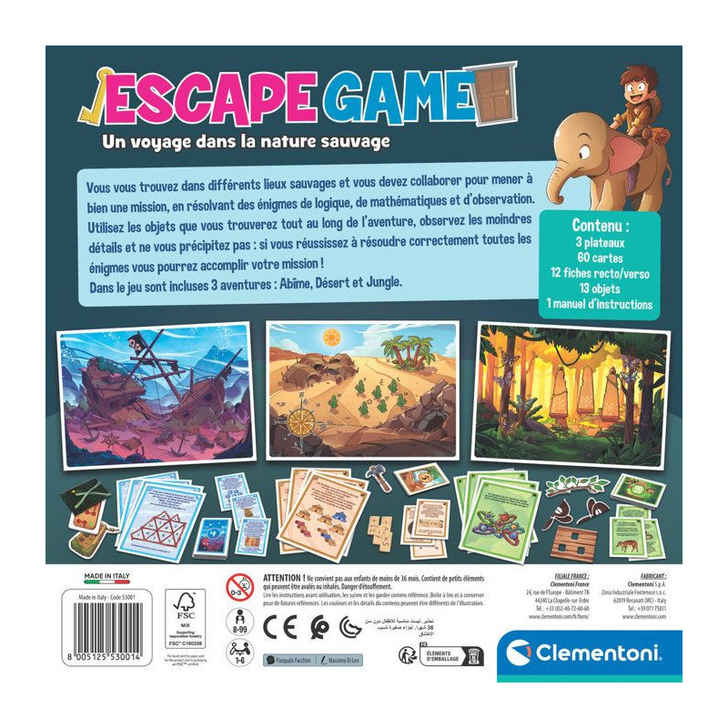 CLEMENTONI - Escape Game - Un voyage dans la nature sauvage