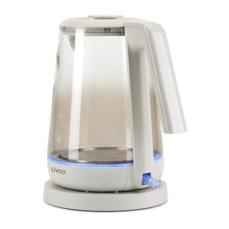 Bouilloire - LIVOO - DOD216G - 2200 W - 1,7 L - Verre / Gris
