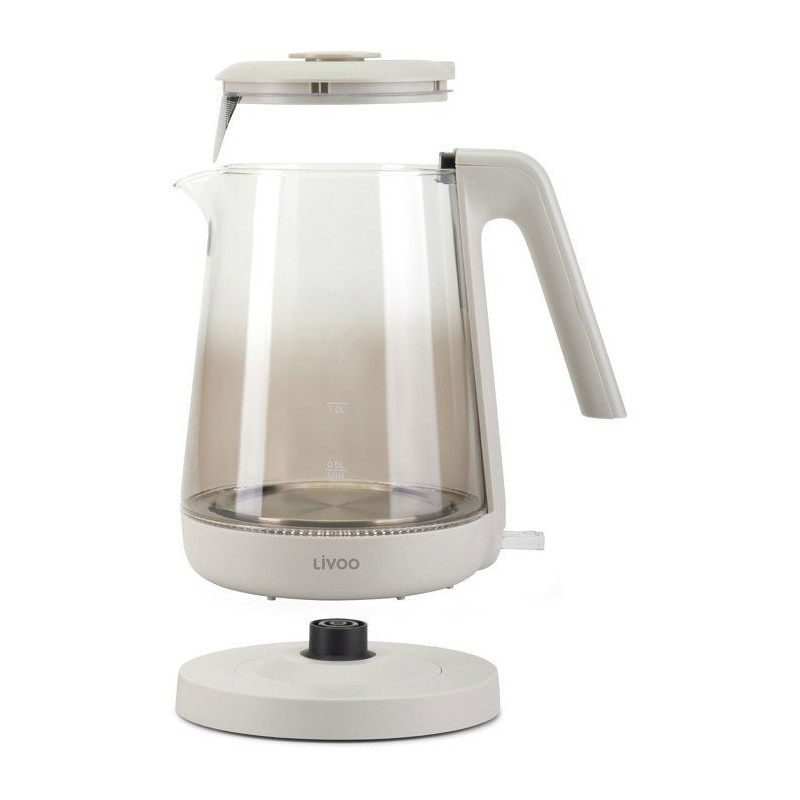 Bouilloire - LIVOO - DOD216G - 2200 W - 1,7 L - Verre / Gris