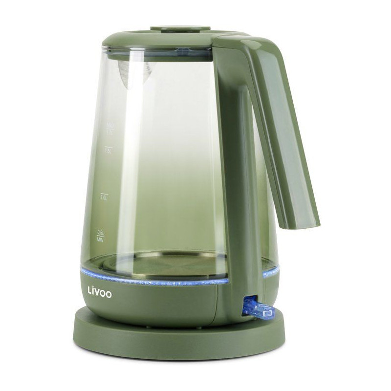 Bouilloire - LIVOO - DOD216V - 2200 W - 1,7 L - Verre / Vert