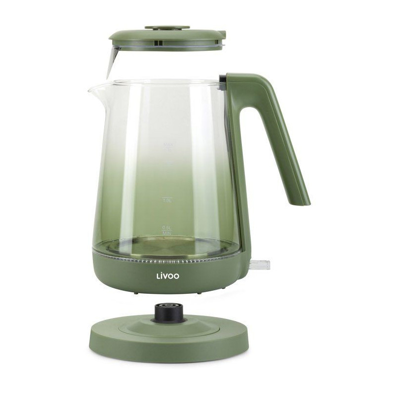 Bouilloire - LIVOO - DOD216V - 2200 W - 1,7 L - Verre / Vert