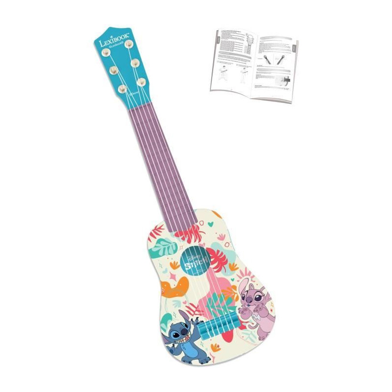 Lexibook, Disney Stitch, Ma première Guitare pour Enfant, 6 Cordes en