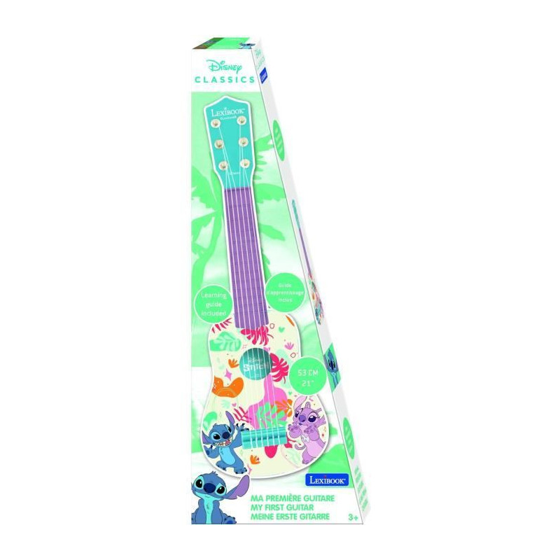 Lexibook, Disney Stitch, Ma première Guitare pour Enfant, 6 Cordes en