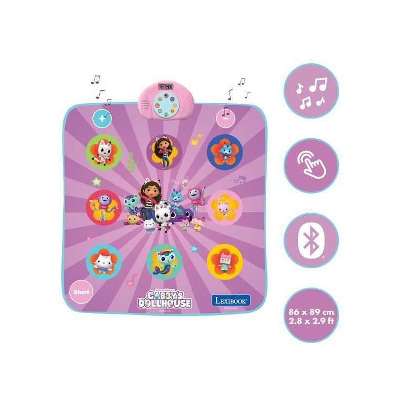 Tapis de danse électronique, Bluetooth et lumineux Gabby et la maison