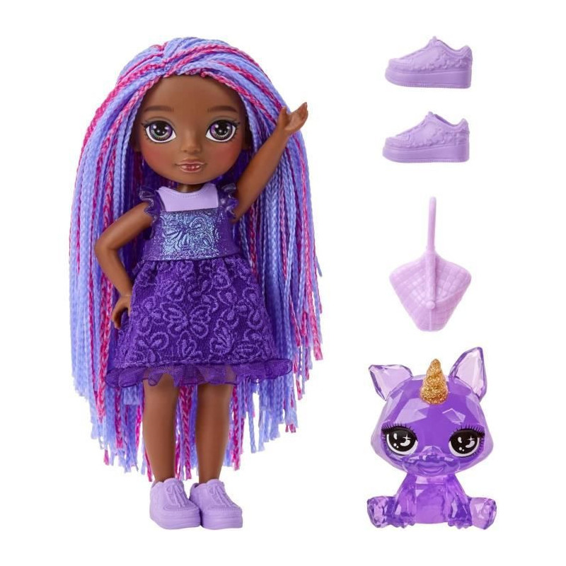 Rainbow High Littles - Poupée 15cm + animal de compagnie - Violet Fon