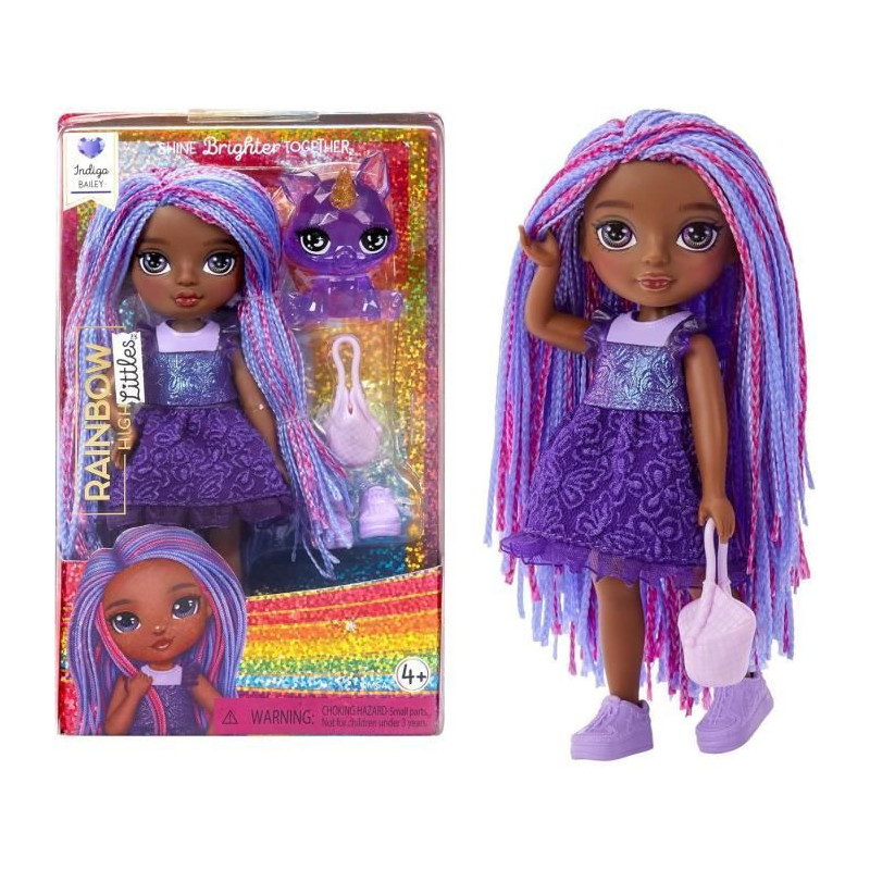 Rainbow High Littles - Poupée 15cm + animal de compagnie - Violet Fon