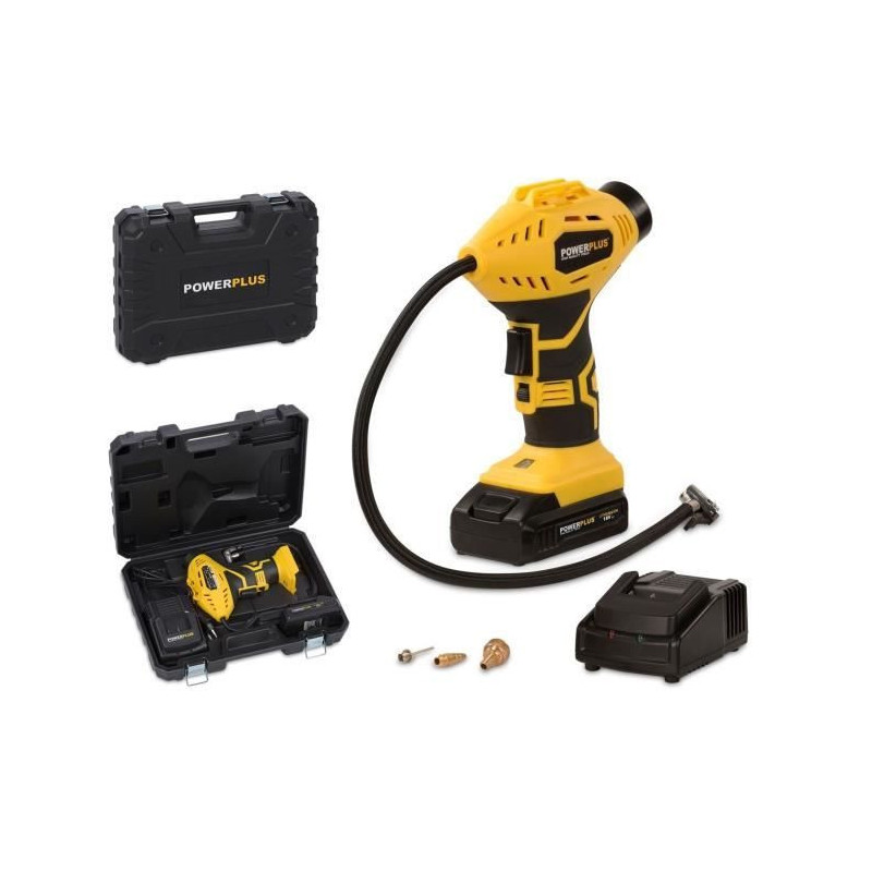 Compresseur/Gonfleur d'air portable sans fil 18V - POWERPLUS - Pompe