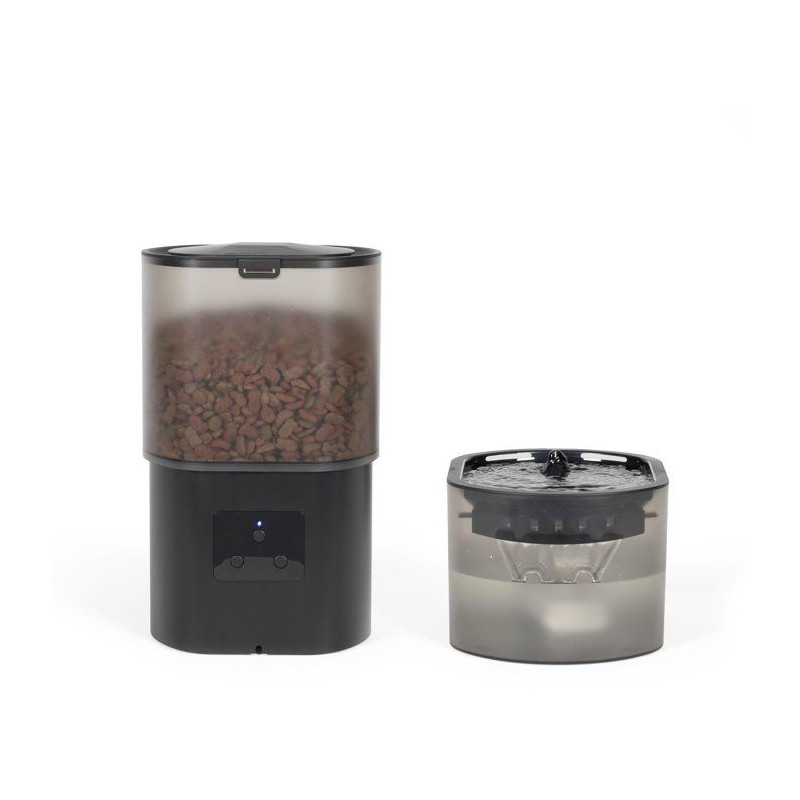 Distributeur de croquettes automatique et fontaine a eau - LIVOO - PET