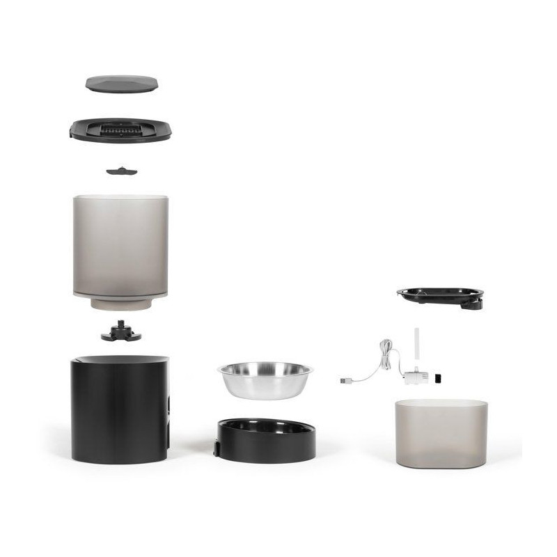Distributeur de croquettes automatique et fontaine a eau - LIVOO - PET