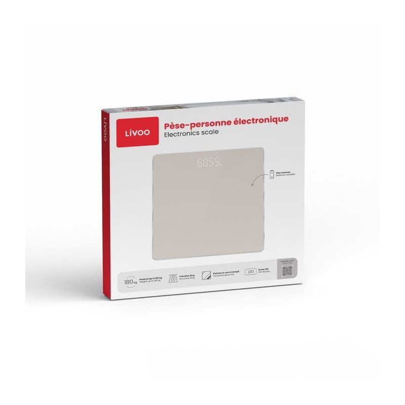 Pese-personne électronique - LIVOO - DOM524C - Écran LED - 180 kg -