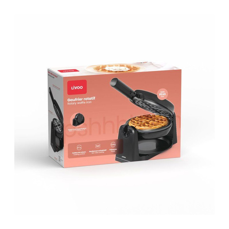 Gaufrier rotatif - LIVOO - DOP252 - Ø17,5 cm - 1000 W