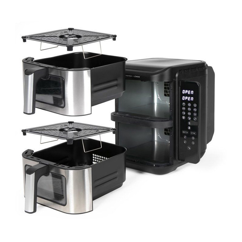 Friteuse sans huile - LIVOO - DOC344CO - 11 L - double bac - 2800 W