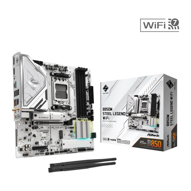 Carte mère - ASROCK - B850M Steel Legend WiFi - Socket AM5 - DDR5 - W