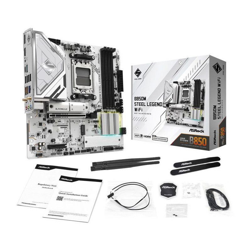 Carte mère - ASROCK - B850M Steel Legend WiFi - Socket AM5 - DDR5 - W