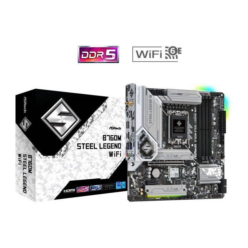 Carte mère - ASROCK - B760M Steel Legend WiFi - Socket LGA1700 - DDR5
