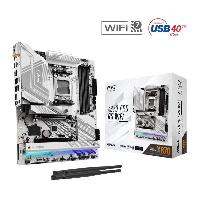 Carte mère - ASROCK - X870 Pro RS WiFi - Socket AM5 - DDR5 - WiFi 7