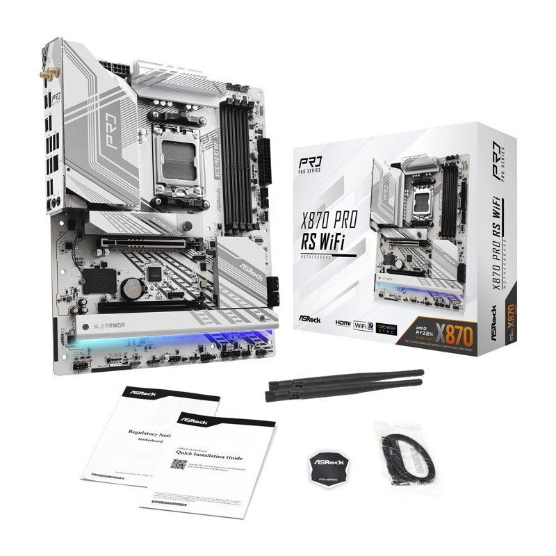 Carte mère - ASROCK - X870 Pro RS WiFi - Socket AM5 - DDR5 - WiFi 7