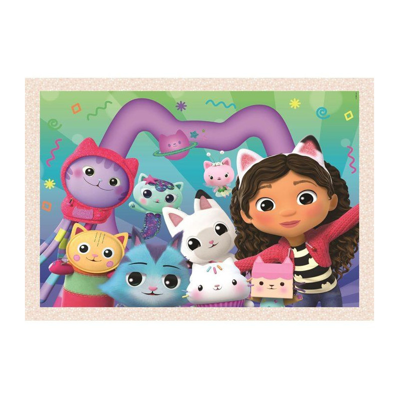 CLEMENTONI - Puzzle 4 en 1 - Gabby's Dollhouse